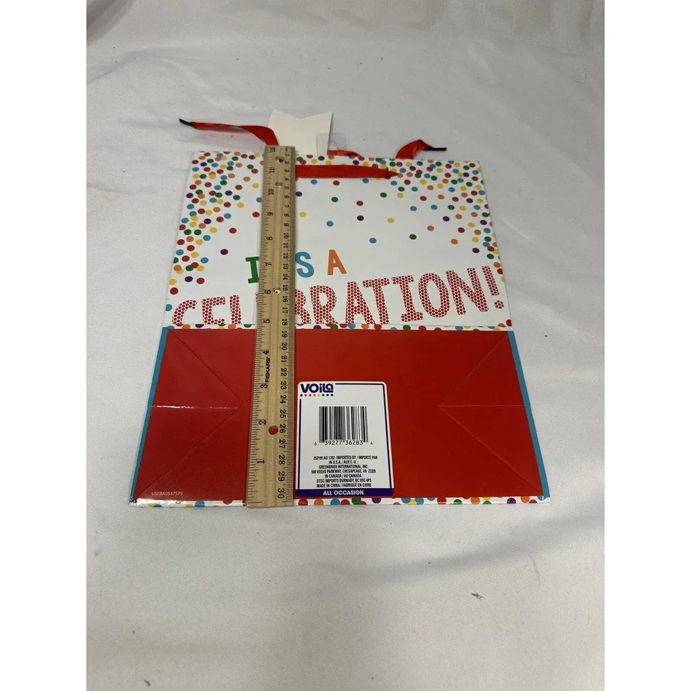 VOILA gift bag party bag BIRTHDAY approximately 5X10 inch 12 inches tall